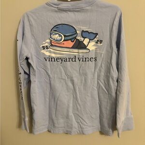 Vineyard Vines Gray Shirt with Skiing Whale